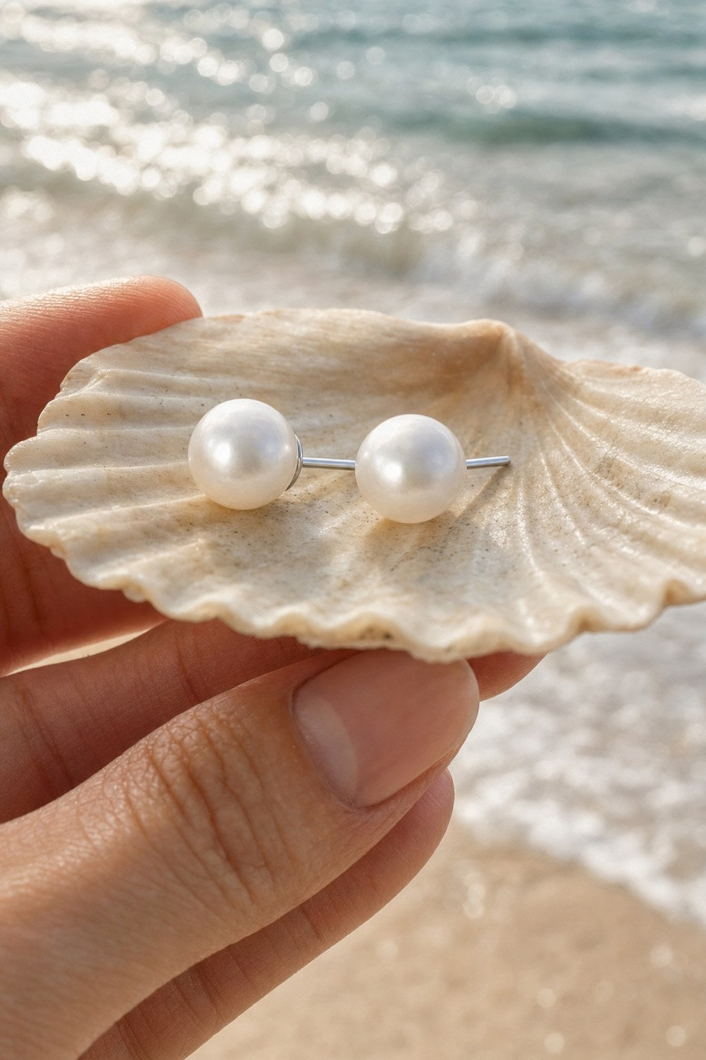 Classic Pearl Studs close-up detail