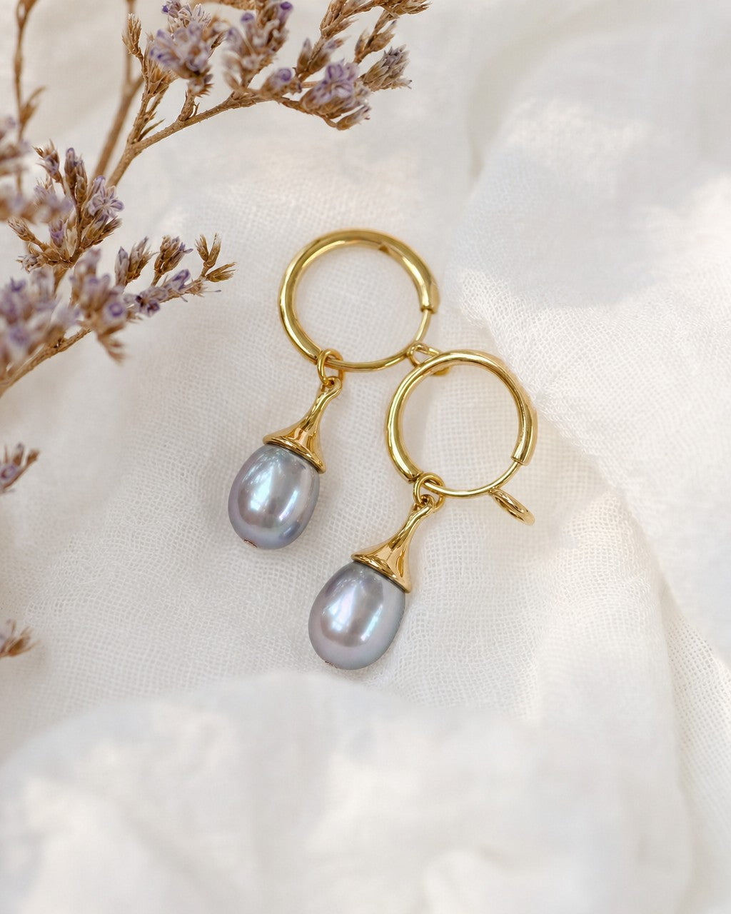 Storm Grey Pearl Earrings