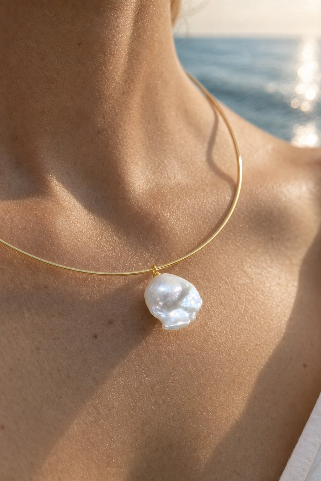 Golden Hour Pearl Collar close-up detail