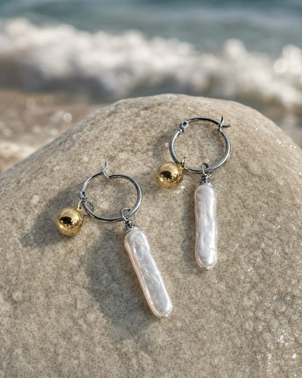 Sun & Sea Hoop Earrings