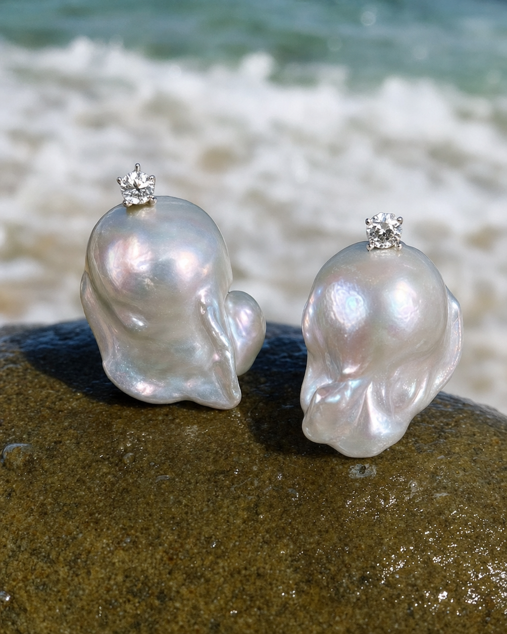 Spindrift Baroque Pearl Studs