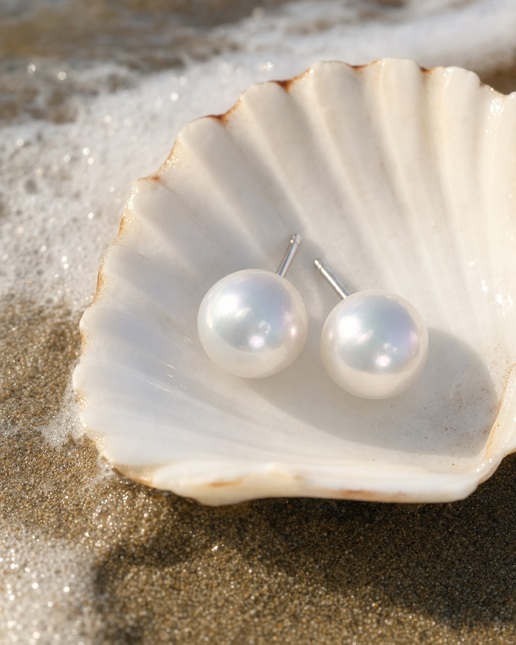 Sea Salt Edison Pearl Studs