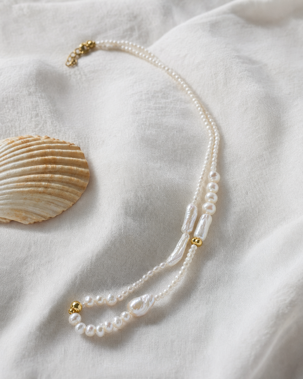 Gilded Shore Pearl Necklace